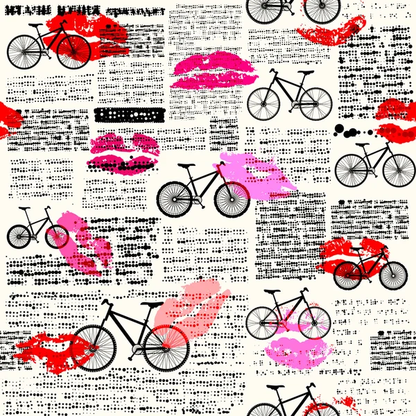 Gazete farklı bir bisiklet ile. — Stok Vektör