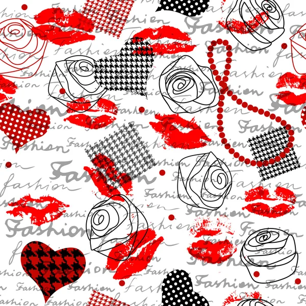 Fashion pattern with a lipsticks — Stock Vector