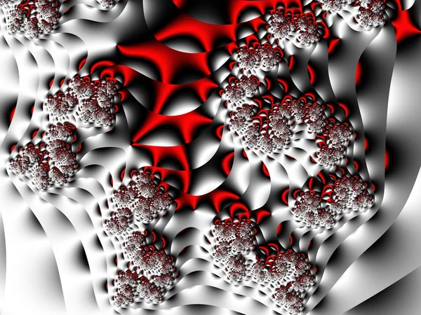 크리에이 티브 디자인에 대 한 프랙탈 작품입니다. 빨강과 회색. — 스톡 사진