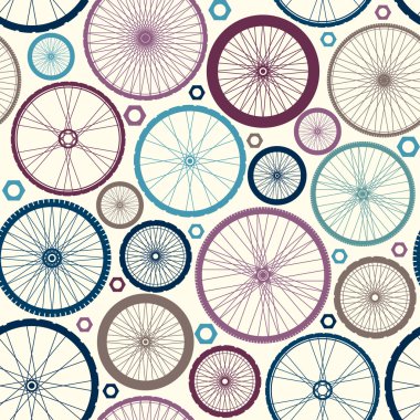 Pattern of bycicles wheels. clipart