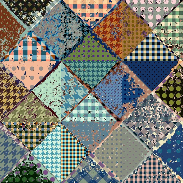 Patrón de patchwork sin costura abstracto vectorial desde riángulos — Archivo Imágenes Vectoriales