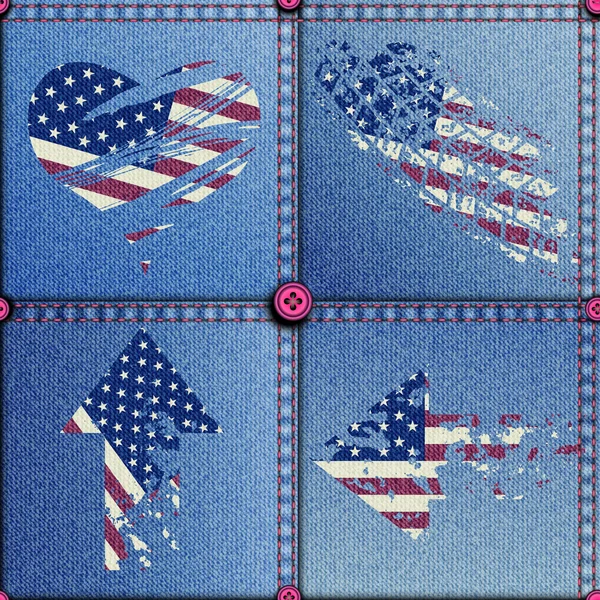 Клаптиків з американським прапором. — стоковий вектор