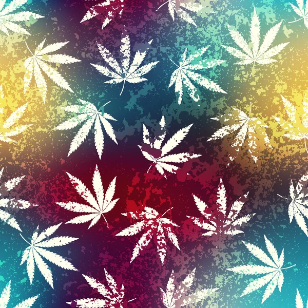 Rastafarian renk desen ve grunge kenevir yaprağı.