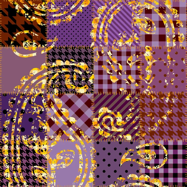 Пурпурный лоскут с орнаментом — стоковый вектор