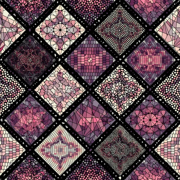 Motif d'art mosaïque vectoriel sans couture. Contexte artistique. — Image vectorielle