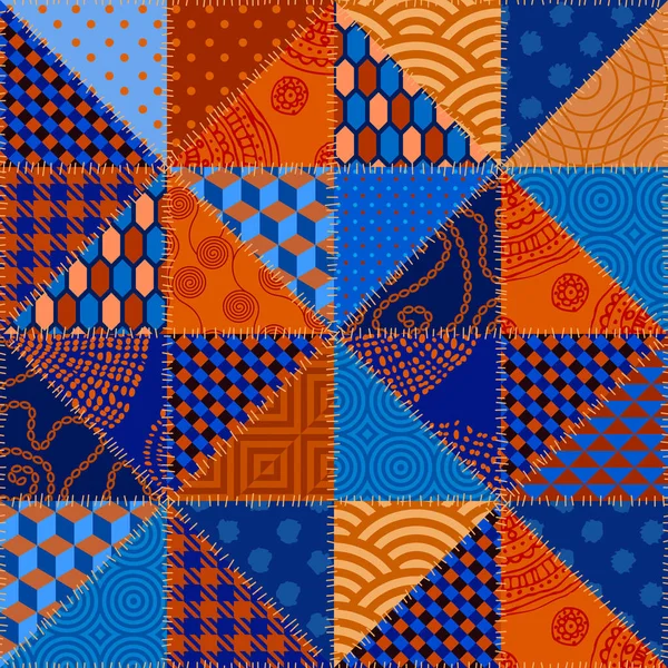 Motif textile Patchwork. fond de conception de matelassage sans couture. — Image vectorielle