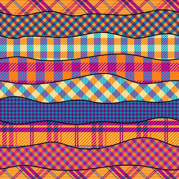 Patrón textil patchwork. Fondo de diseño de acolchado sin costuras. — Vector de stock