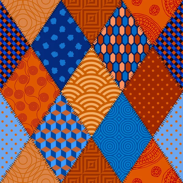 Motif textile Patchwork. fond de conception de matelassage sans couture. — Image vectorielle