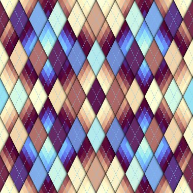 Argyle kusursuz vektör şablonu. Eşkenar dörtgen deseni.