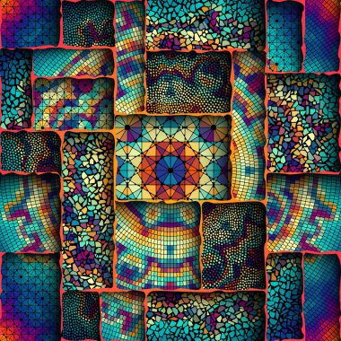 Vektörsüz mozaik sanat modeli. Sanat arkaplanı.