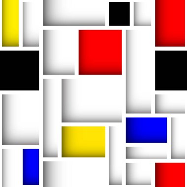 Mondrian tarzı tasarım modeli. - Evet. Kusursuz vektör deseni.