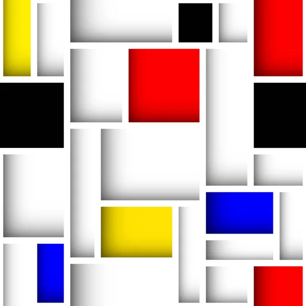 Mondriaan stijl design patroon. . Naadloze vector patroon. — Stockvector