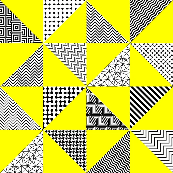 Geometrische abstracte patroon in patchwork stijl. Naadloze vector — Stockvector