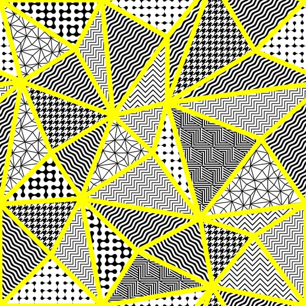 Modello geometrico astratto in stile patchwork. Vettore senza saldatura — Vettoriale Stock