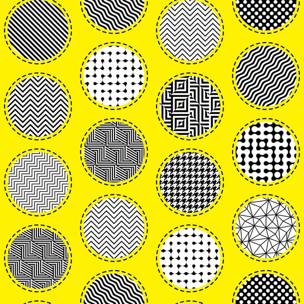 Geometrische abstracte patroon in patchwork stijl. Naadloze vector — Stockvector