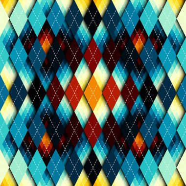 Argyle kusursuz vektör şablonu. Eşkenar dörtgen deseni.