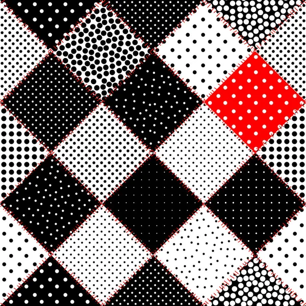 Patrón textil patchwork. Fondo de diseño de acolchado sin costuras. — Vector de stock