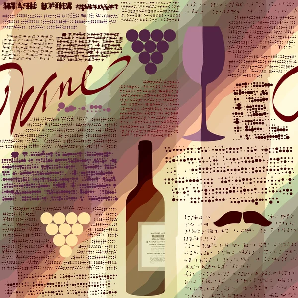 Imitation of newspaper Wine — Stock Vector