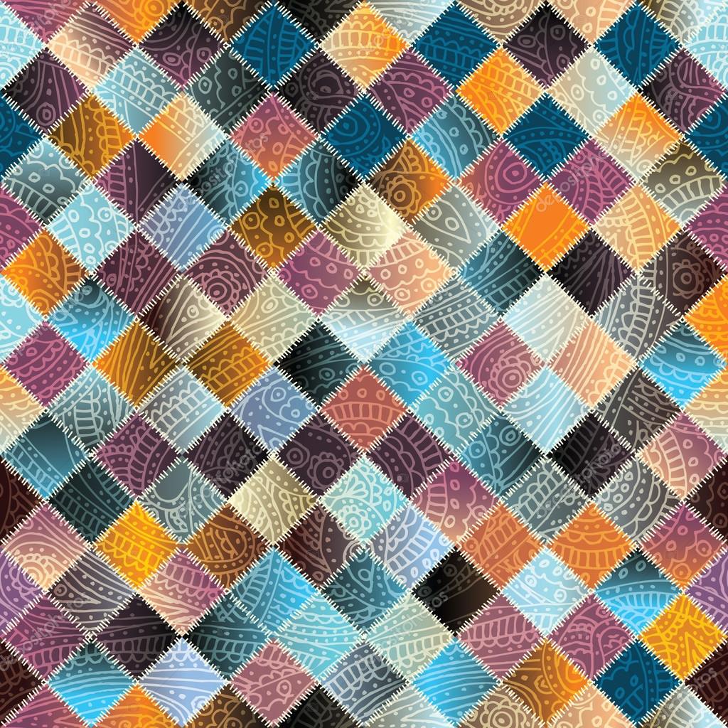 Patchwork Muster aus kleinen Quadraten — Stockvektor © kastanka #53529003