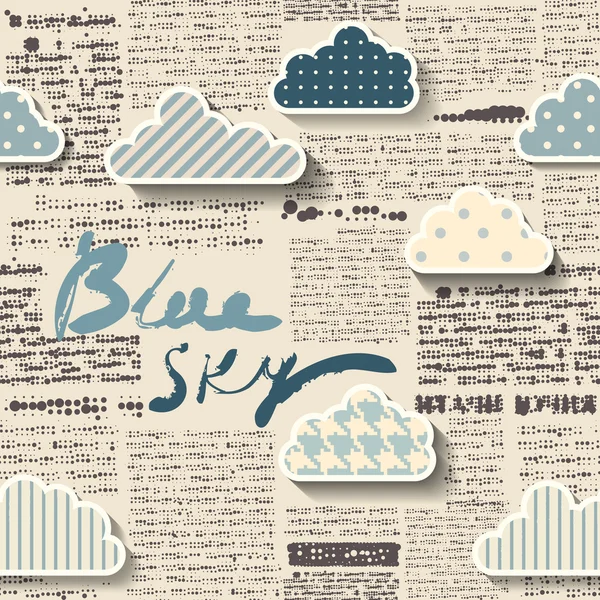 Newspaper with clouds. — Stock Vector