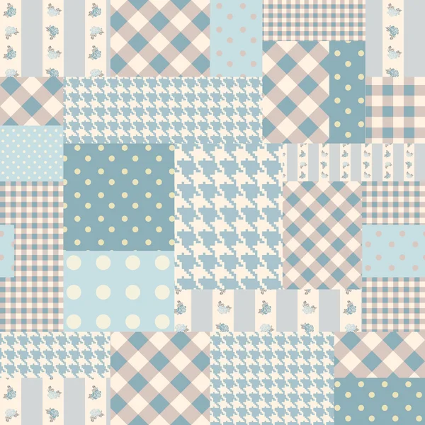 Patchwork blu di rettangoli . — Vettoriale Stock