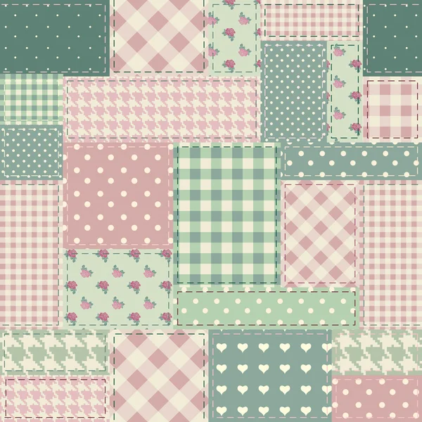 Patchwork im Stil Shabby Chic. — Stockvektor