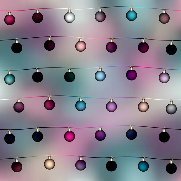 Stylish Christmas balls on blur background. — Stock Vector