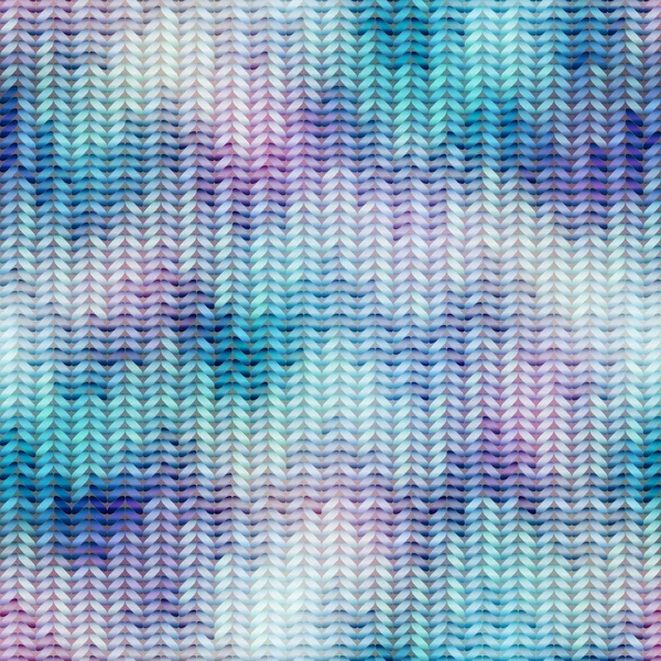 Blau gestrickte Textur mit Chevrons — Stockvektor