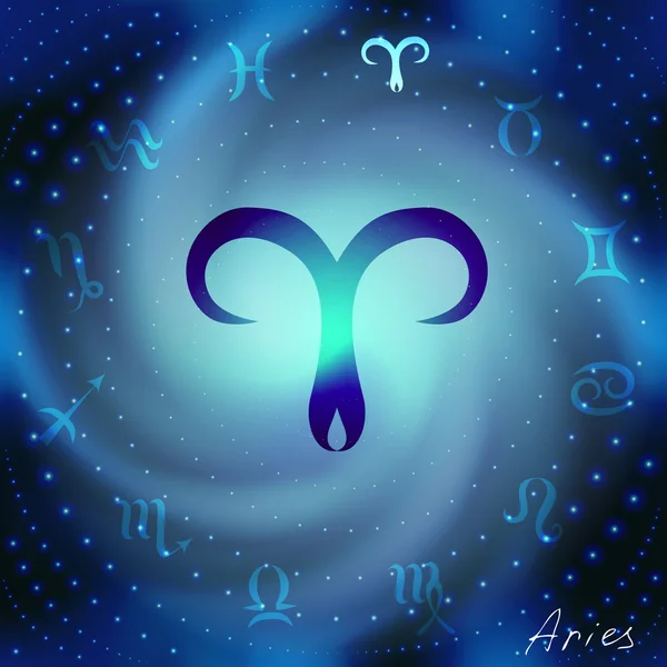 Raumspirale mit astrologischem Symbol — Stockvektor