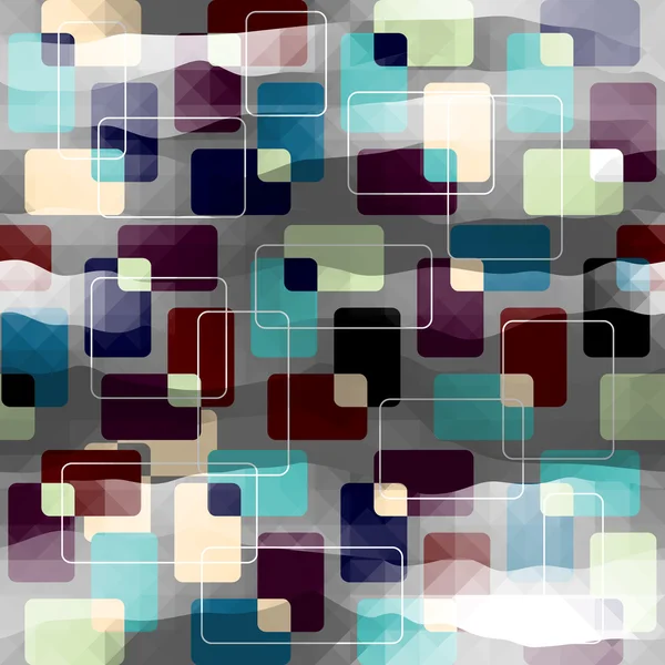 Ретро-геометрический узор на фоне серых пикселей . — стоковый вектор