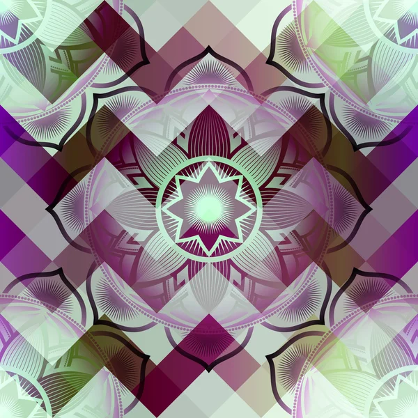 Mandala symbole motif sans couture — Image vectorielle