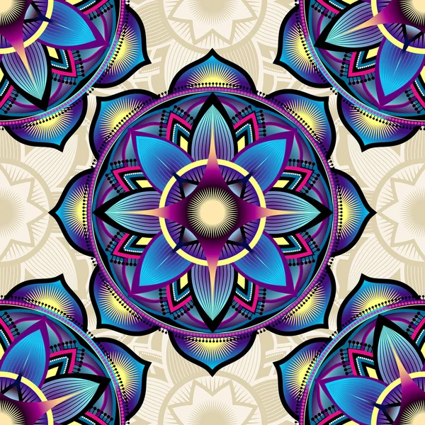 Mandala sembollerin sorunsuz arka plan deseni.