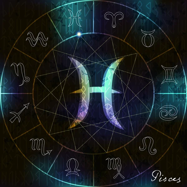 Pisces astrological symbol — Stock Vector