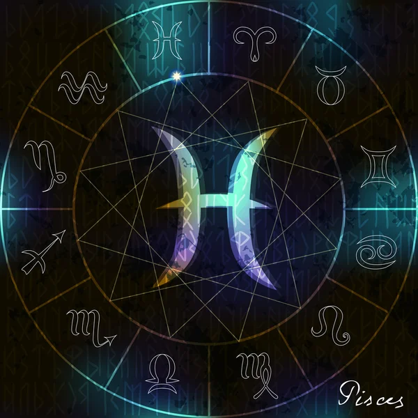 Fische astrologisches Symbol — Stockvektor