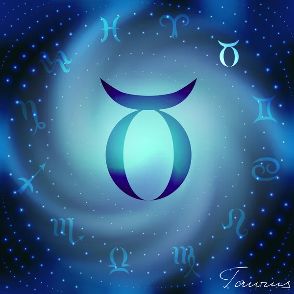 Spirala z astrologiczny symbol Taurus — Wektor stockowy