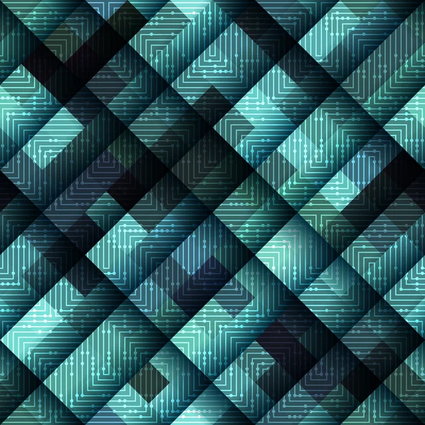 Abstraktes geometrisches Muster im Matrixstil und in grüner Farbe. — Stockvektor