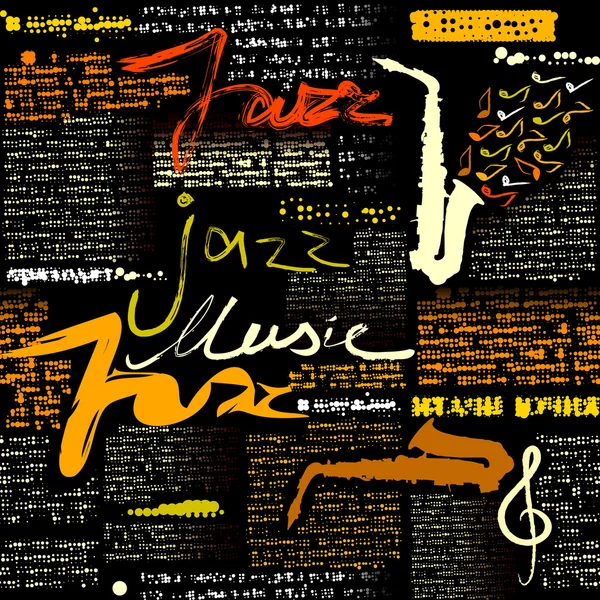 Periódico negro Jazz music . — Vector de stock