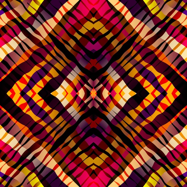 Symmetrisches exotisches Muster, rote Streifen. — Stockvektor