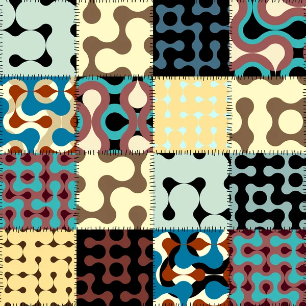 Mozaika s retro geometrické vzory. — Stockový vektor