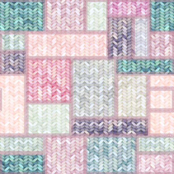 Patchwork de patchs tricotés . — Image vectorielle