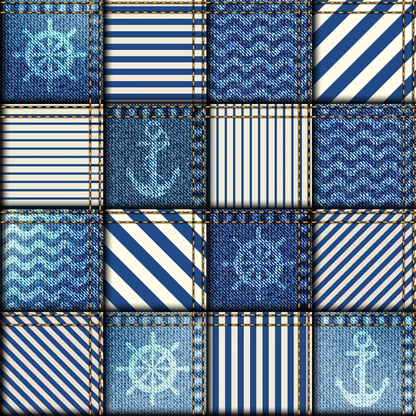 Denim kumaş patchwork.