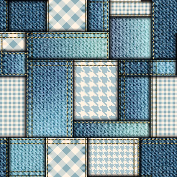Denim kumaş patchwork.