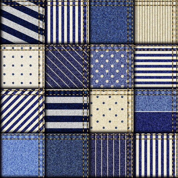 Denim kumaş patchwork.