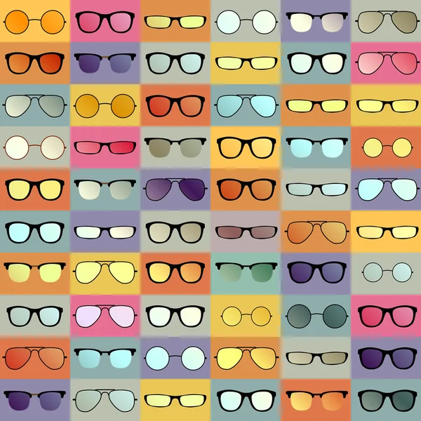 Modèle de lunettes sur fond de couleur . — Image vectorielle