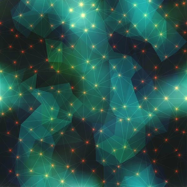 Patrón geométrico verde con elementos luminosos . — Archivo Imágenes Vectoriales