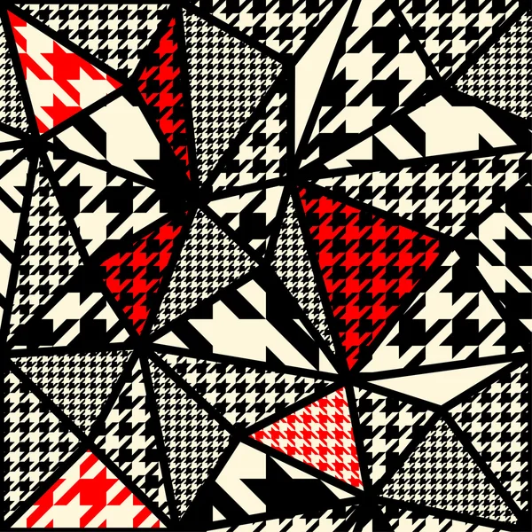 Modèle de dent de poule sur fond géométrique abstrait . — Image vectorielle