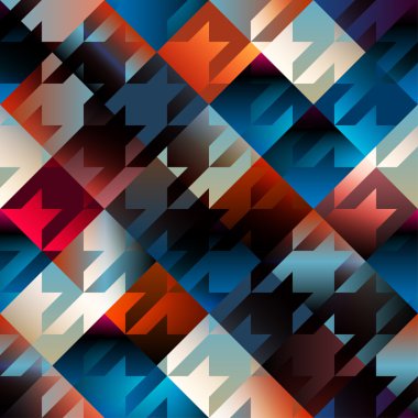 Mavi geometrik arka plan houndstooth desen.