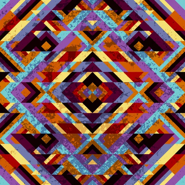 Patrón geométrico triangular con efecto grunge . — Archivo Imágenes Vectoriales