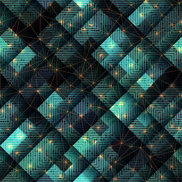 Grünes geometrisches Muster im Matrix-Stil. — Stockvektor