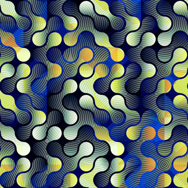 青の背景に抽象的な幾何学模様. — ストックベクタ